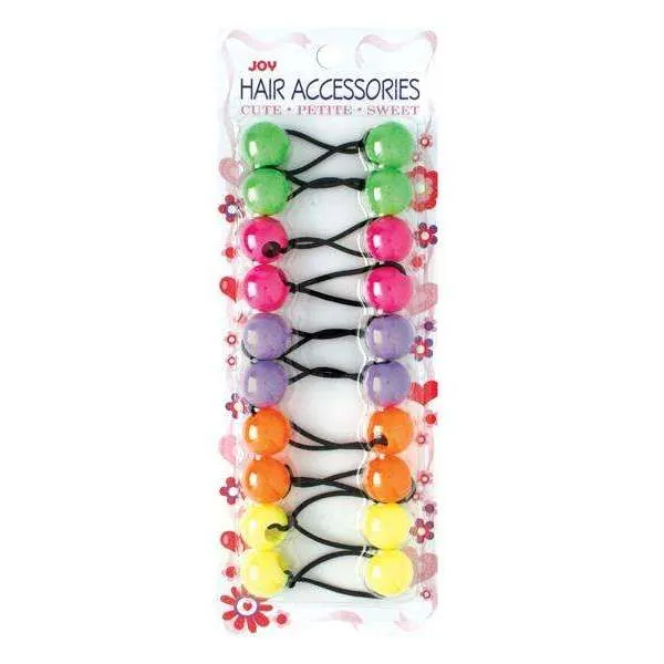 Joy Twin Beads Ponytailers 10Ct Asst Color