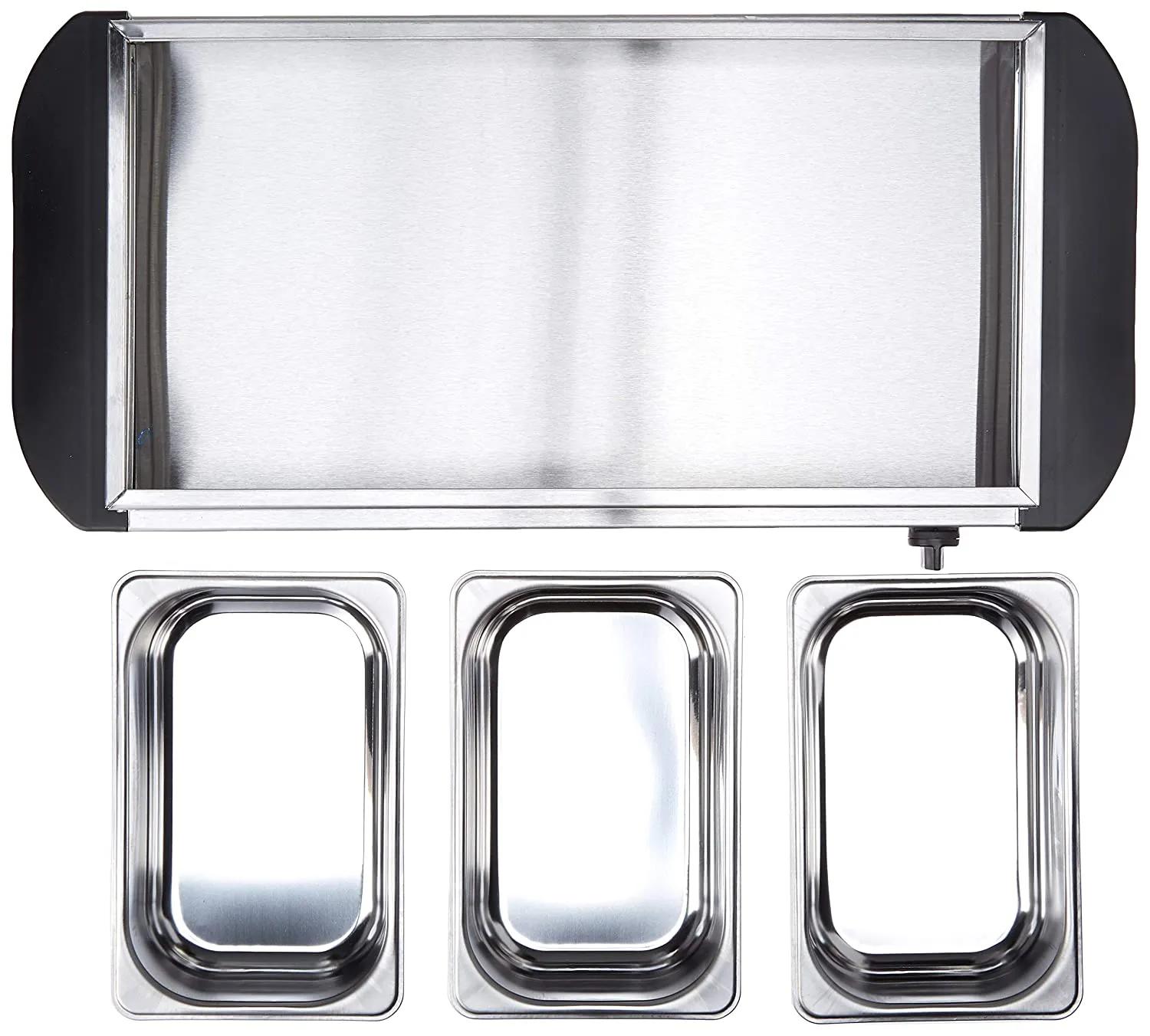 Jumbo Buffet Server & Food Warmer With 3 Removable Containers With Lids, Heated Warming Tray and Removable Tray Frame