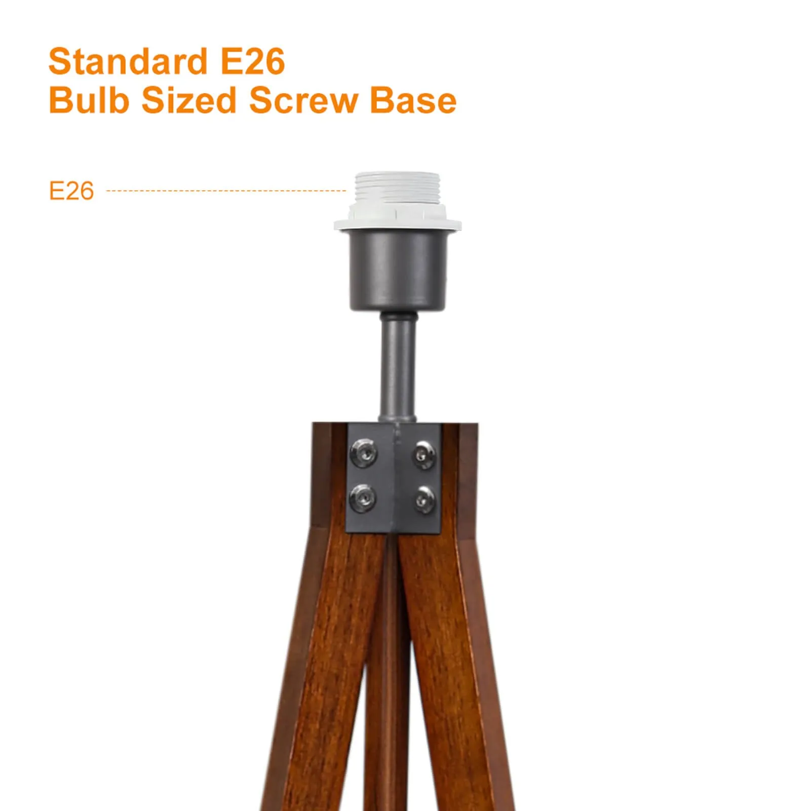 Lepower-tec Wooden Tripod Floor Lamp with 3 Leg