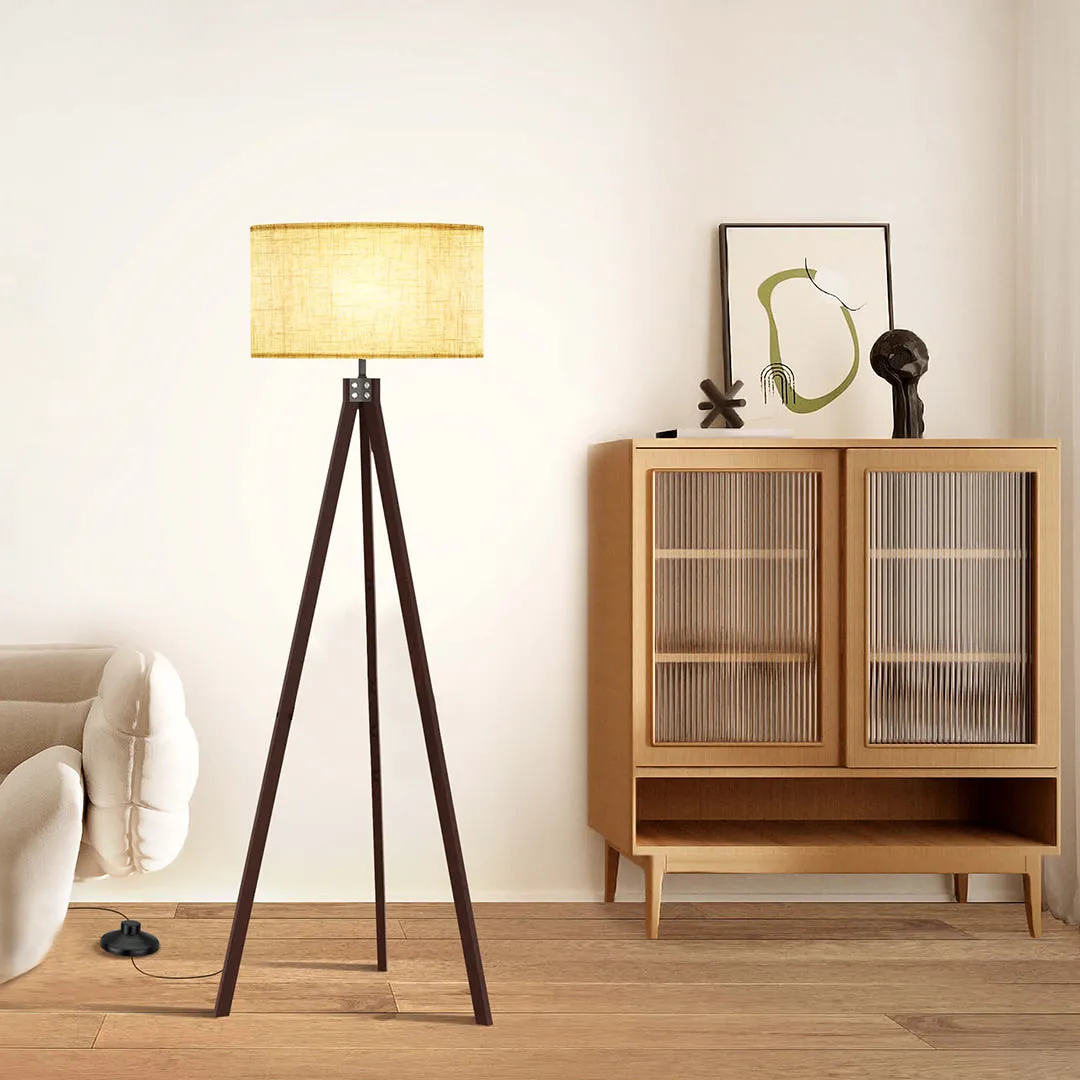 Lepower-tec Wooden Tripod Floor Lamp with 3 Leg