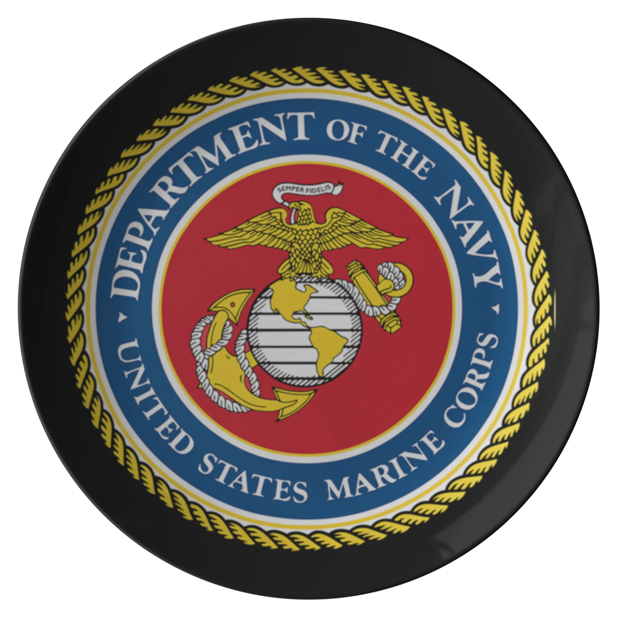 Marine Corps Seal Plate - Black