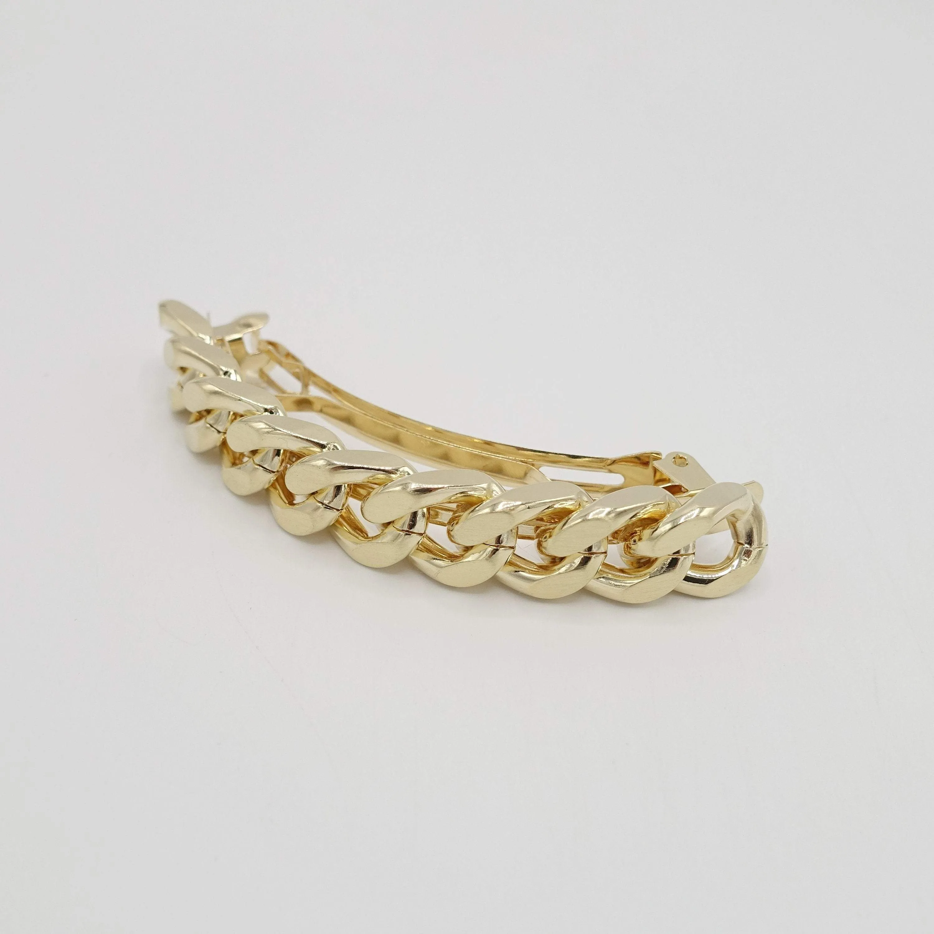 metal chain embellished hair barrette for women