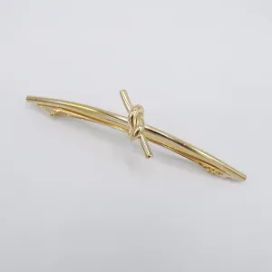 metal hair barrette, brass hair barrette, metal knot barrette