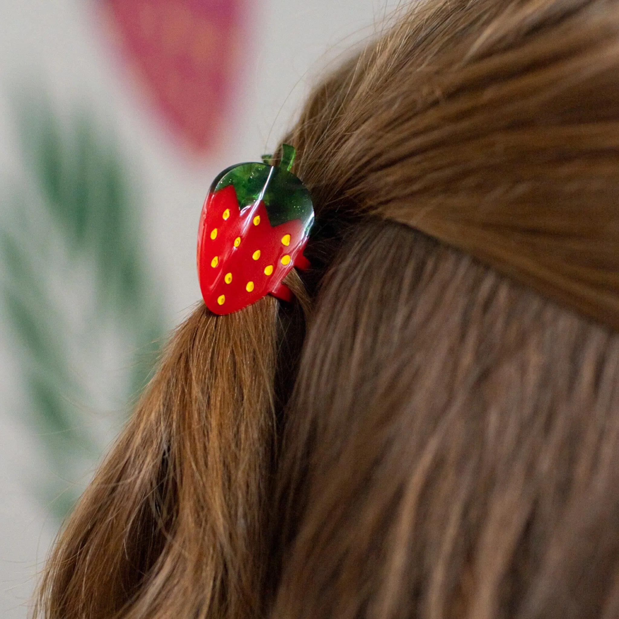 Mini Red Strawberry Hair Claw Clip