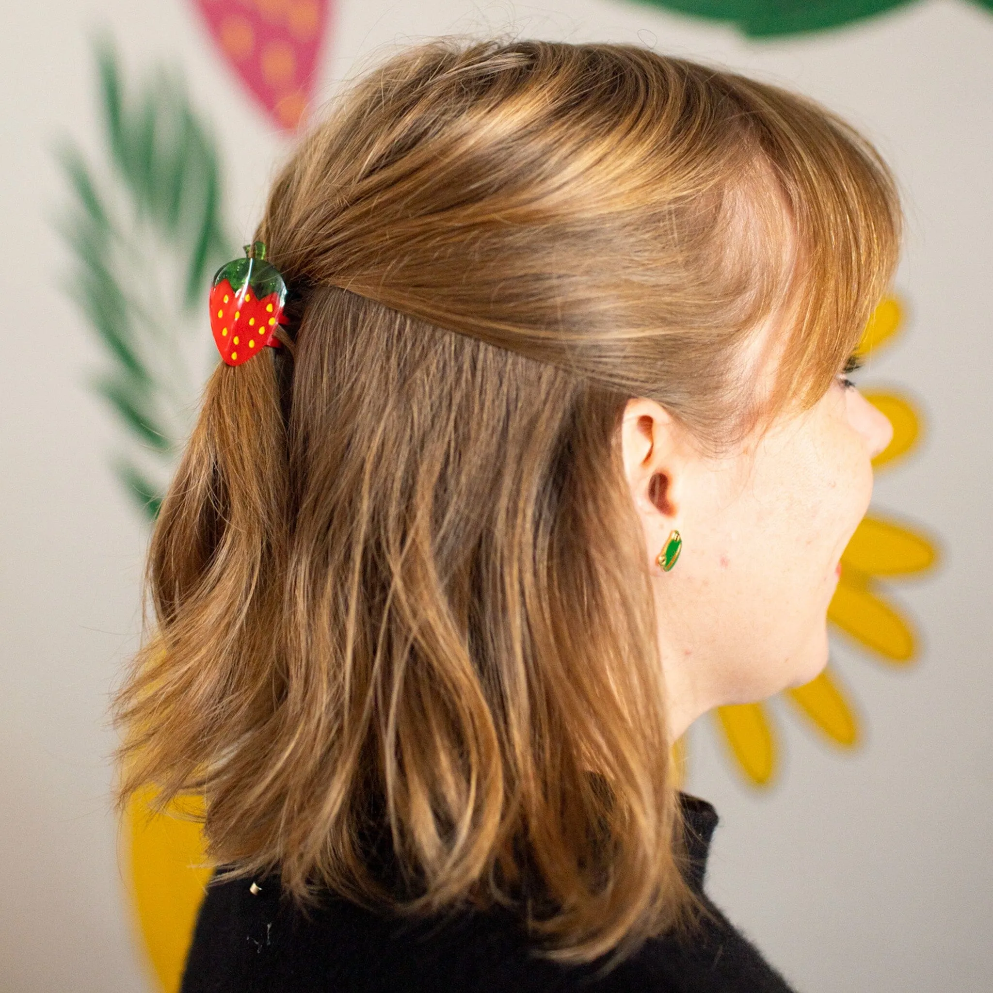 Mini Red Strawberry Hair Claw Clip