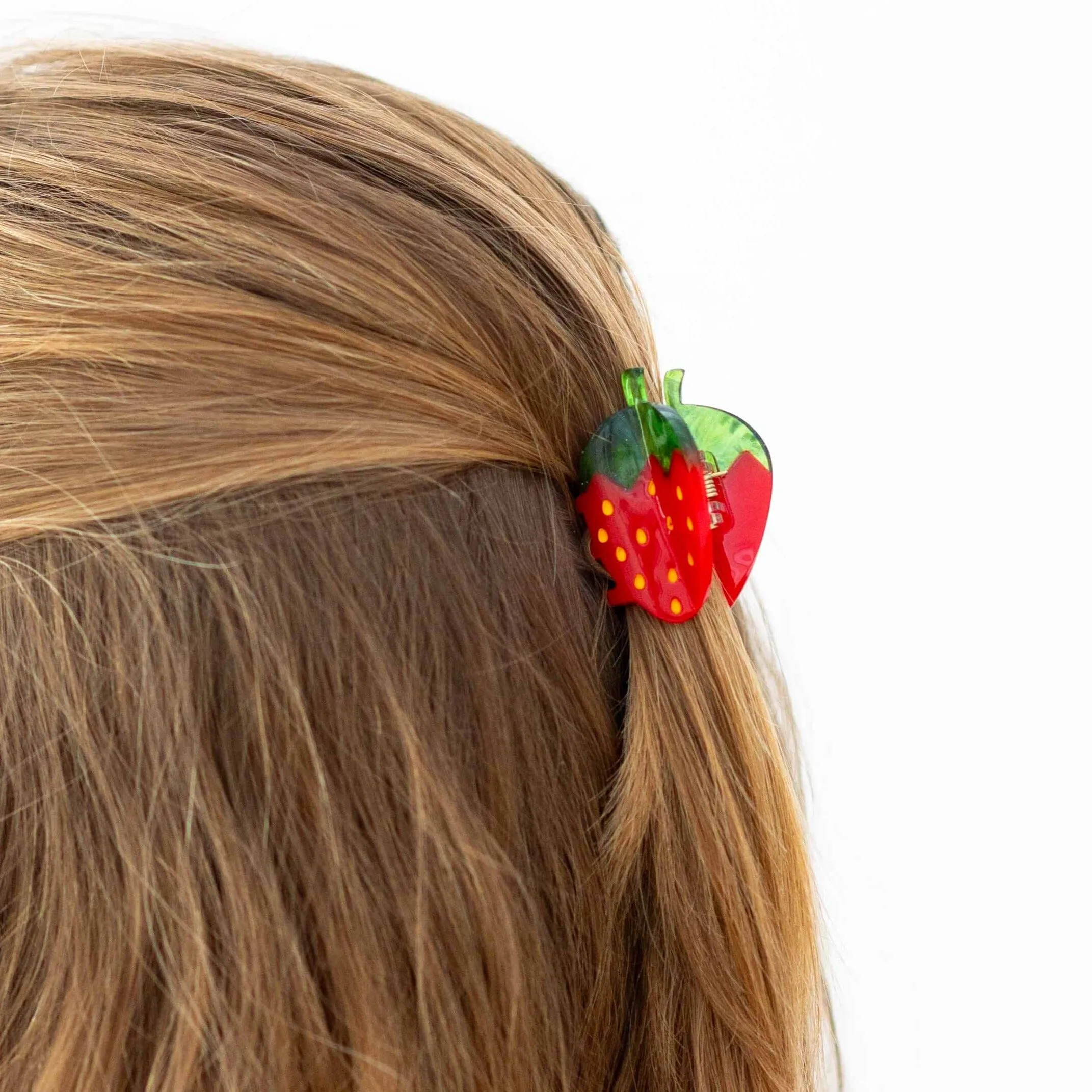 Mini Red Strawberry Hair Claw Clip