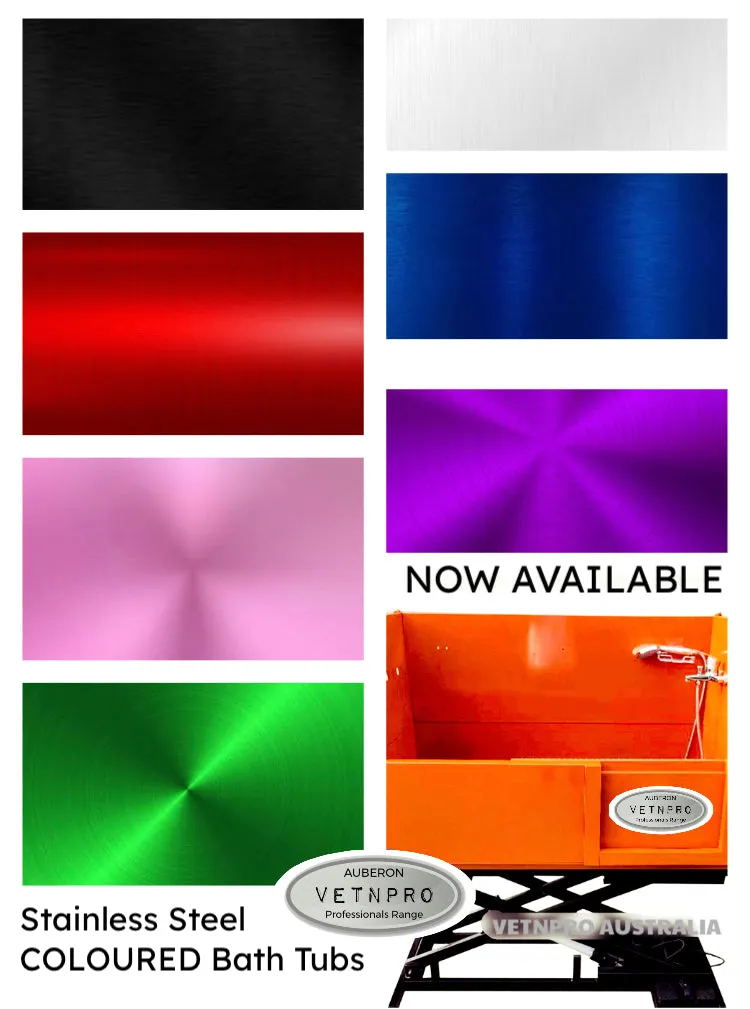 NEW! COLOURS STAINLESS STEEL Electric Lift pro range Bath Tub Medium 130cm custom SS tubs in your favourite colour