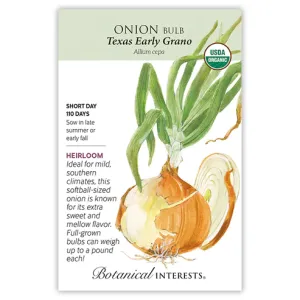 Onion Bulb Texas Early Grano (SD) Org Seed Pkt