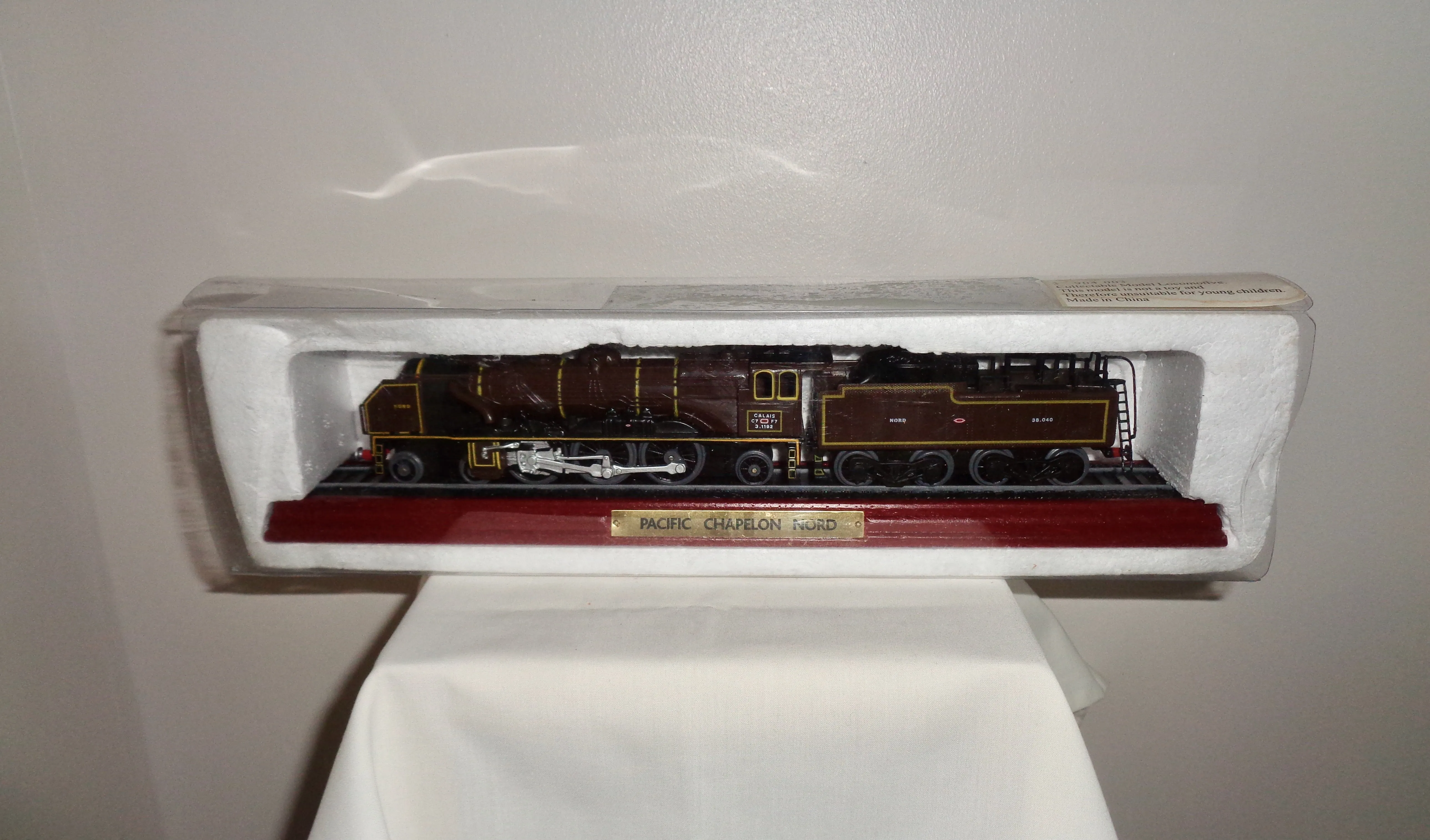 OO Gauge Model Train Pacific Chapelon Nord on Wooden Plinth