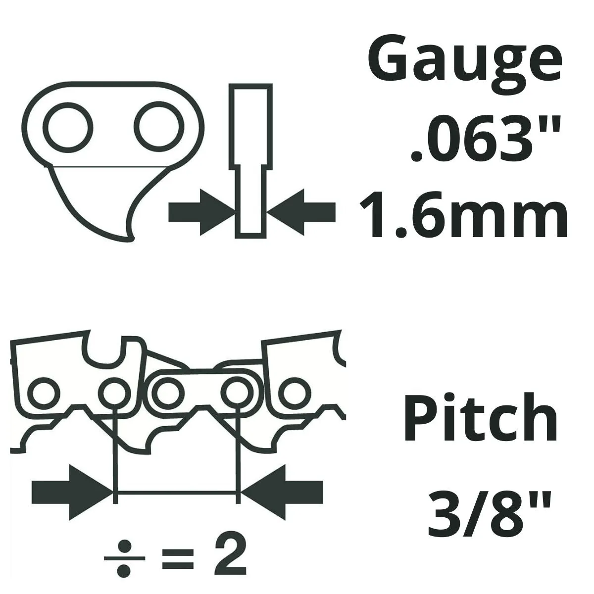 Oregon 75CL PowerCut™ Square Ground Saw Chain 3/8" .063" Full Chisel