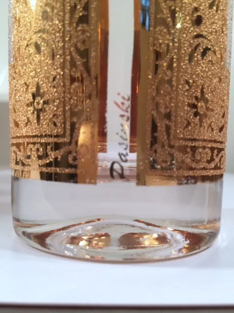 Pasinski Signed Mid-Century 22-Karat Gold Highball Glasses (Set of 6)