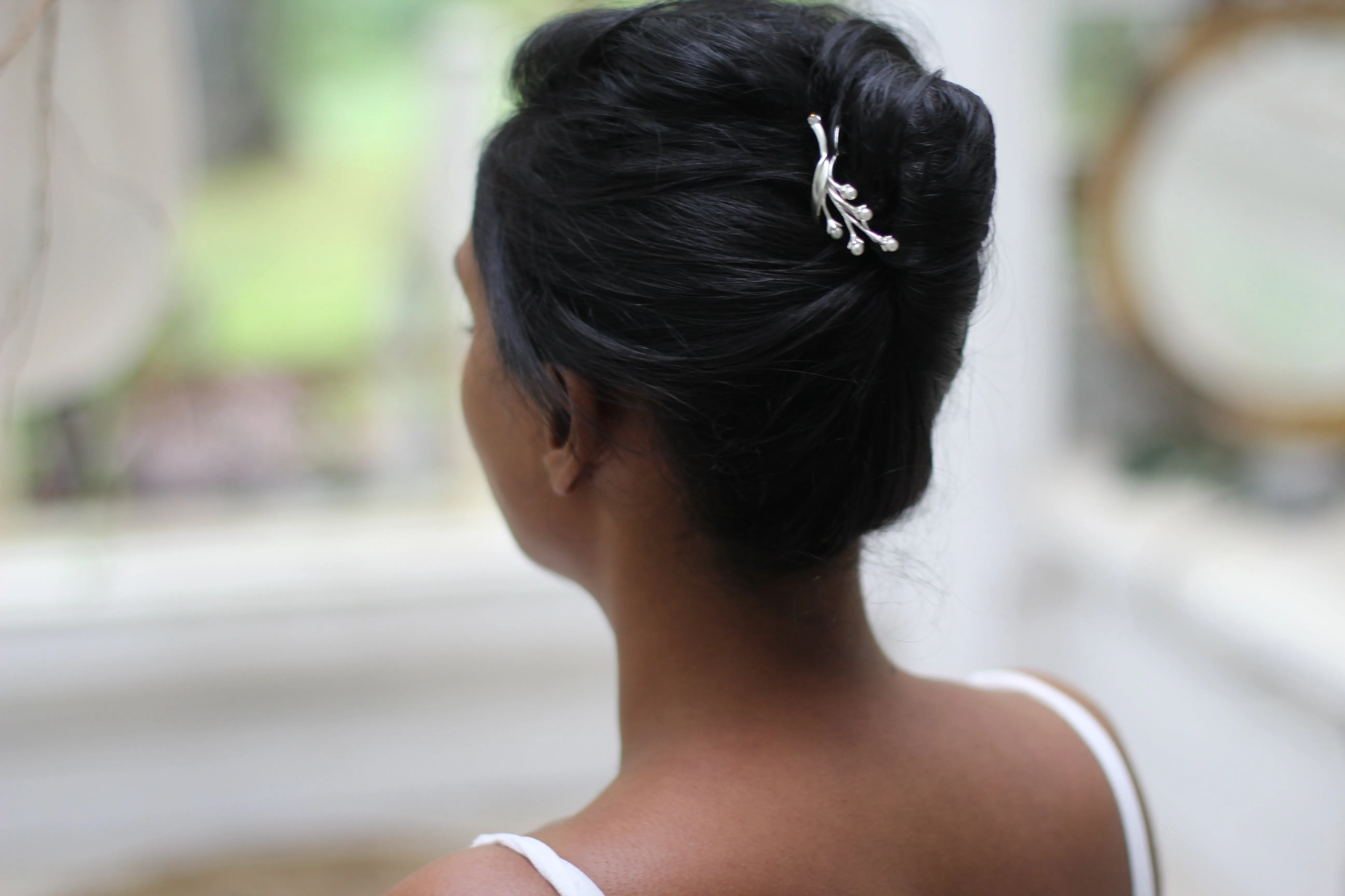 Pearls Bouquet Floral Hair Prong