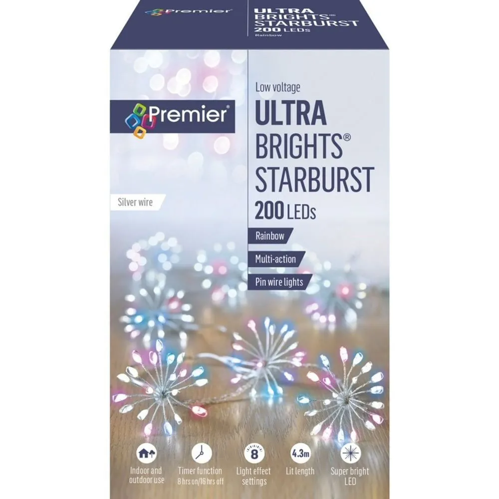 Premier 200 Rainbow LED Multi-Action UltraBrights Starburst with Timer