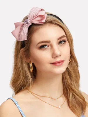 Rhinestone Bow Design Hair Tie