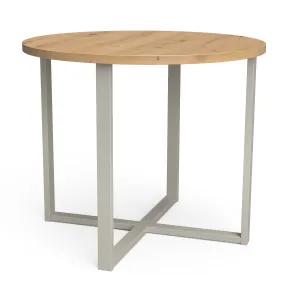 Round Table Nº 1 - Silk Grey / Solid Oak