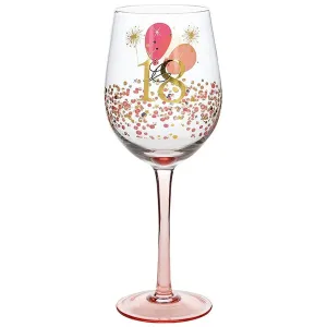 Rush Blossom 18th Birthday Wine Glass