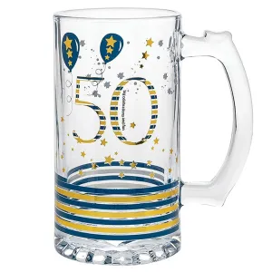 Rush Domino 50th Birthday Beer Glass Tankard