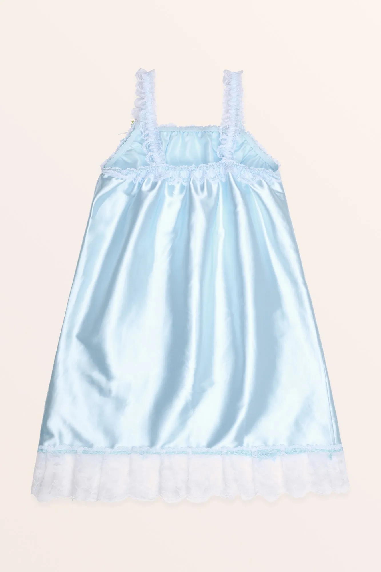 Satin Frilly Babydoll Nightdress - Baby Blue