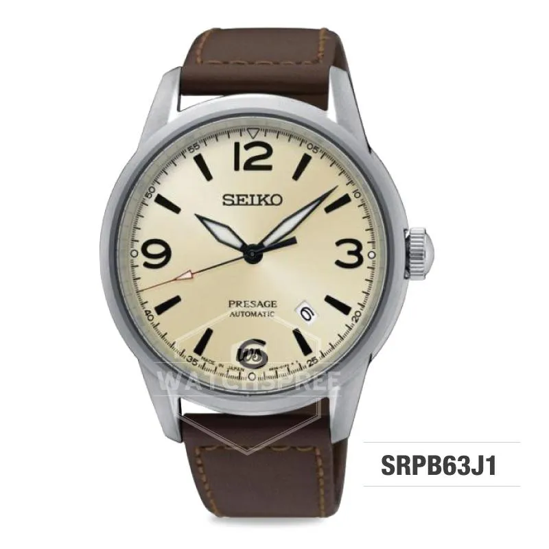 Seiko Presage (Japan Made) Automatic Brown Leather Strap Watch SRPB63J1 (Not For EU Buyers) (LOCAL BUYERS ONLY)