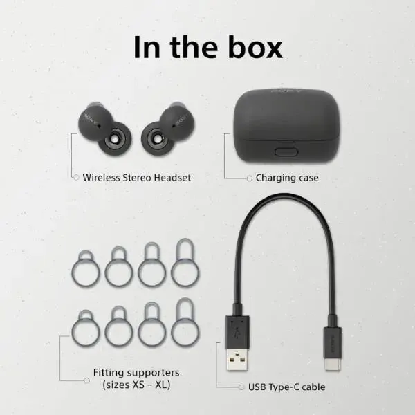 Sony LinkBuds Wireless Bluetooth Open Ring In-Ear Earbuds Grey