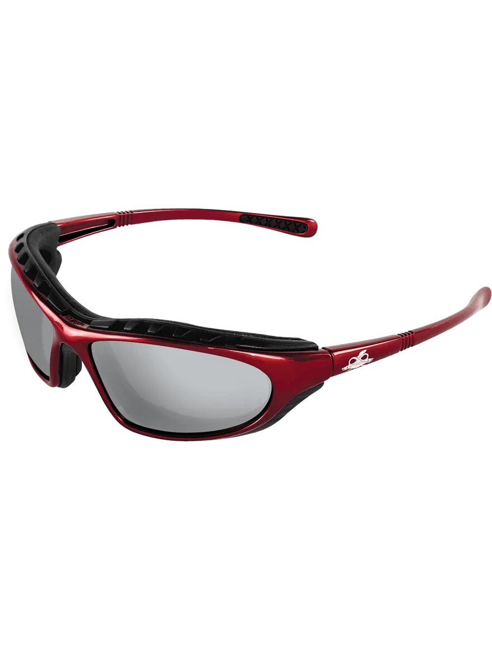 Steelhead® Silver Mirror Anti-Fog Lens, Shiny Red Frame Safety Glasses - LIMITED STOCK - BH13147AF