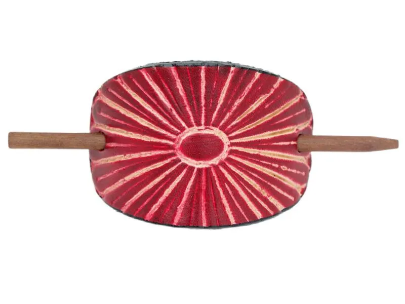 Sunburst Leather Hair Barrette