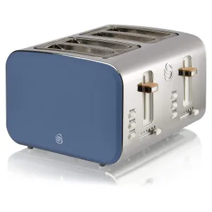 Swan 4-Slice Blue Nordic Toaster