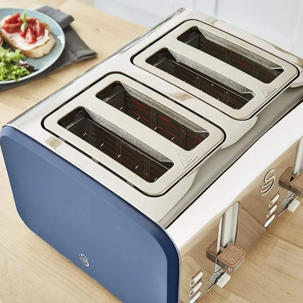 Swan 4-Slice Blue Nordic Toaster