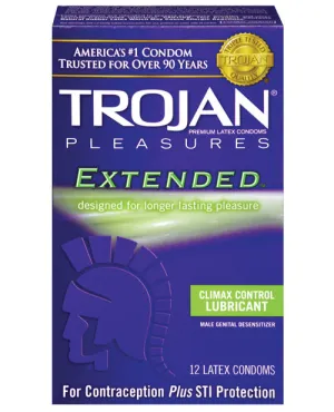 Trojan Extended Pleasure Condoms - Box of 12