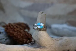 Turquoise and White Shell Ring