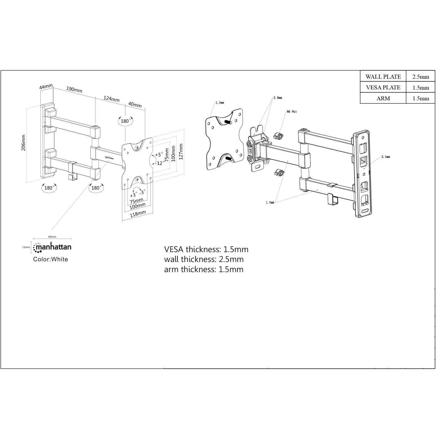 Universal Flat-Panel Articulating TV Wall Mount