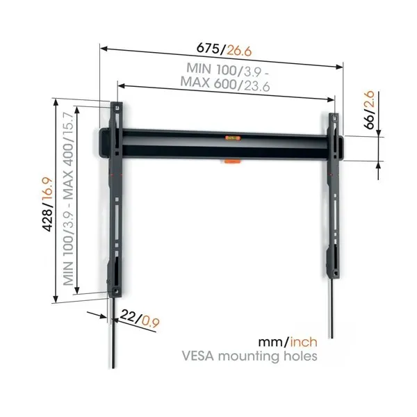 Vogels Comfort TVM 3605 Fixed TV Wall Mount for TVs from 40 to 100 inches