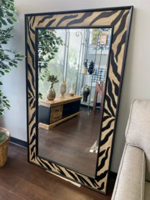 Zebra Print Framed Wall Mirror