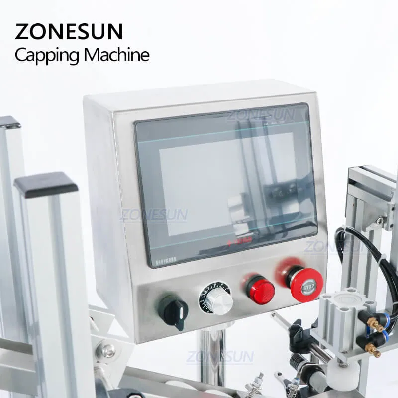 ZONESUN ZS-XG16V Automatic Essential Oil Dropper Bottle Cap Tightening Screw Lid Vial Capping Machines With Cap Feeder