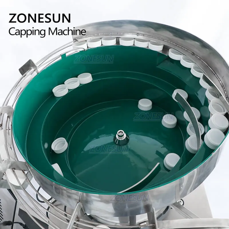 ZONESUN ZS-XG16V Automatic Essential Oil Dropper Bottle Cap Tightening Screw Lid Vial Capping Machines With Cap Feeder