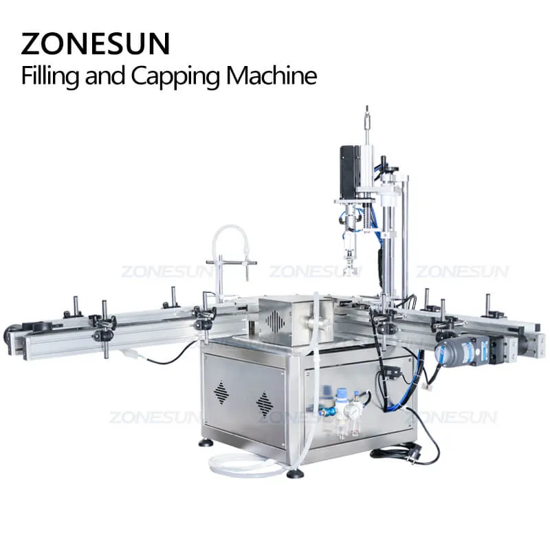 ZS-AFC1S Automatic Magnetic Pump Essential Oil Eye Drops Chemical Liquid Perfume Glass Small Vial Bottle Filling Capping Machine